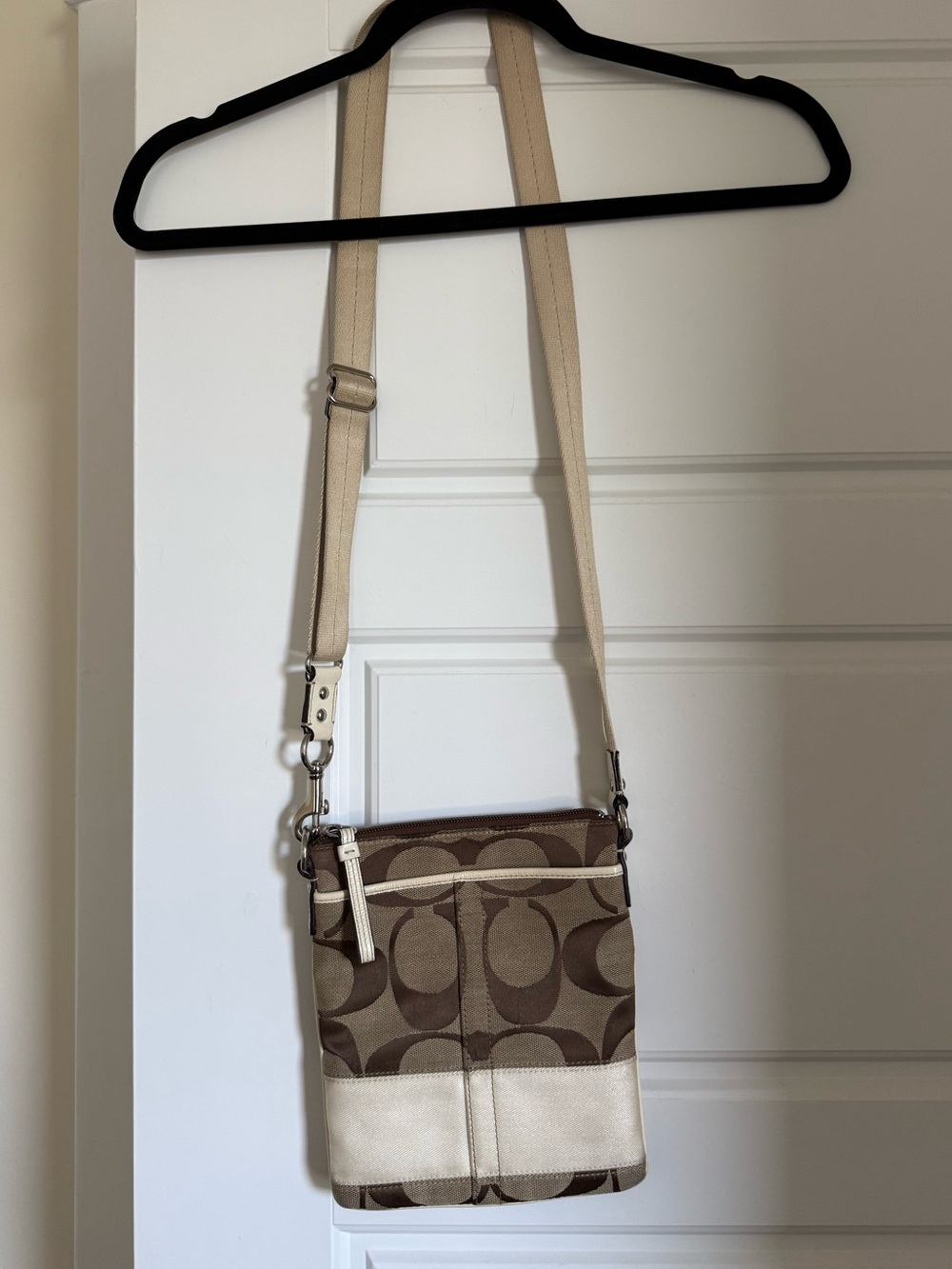 Coach Signature Stripe Swingpack Crossbody Bag